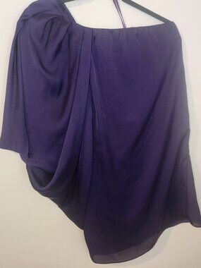 Cache Purple Off Shoulder Draped Blouse Size 2